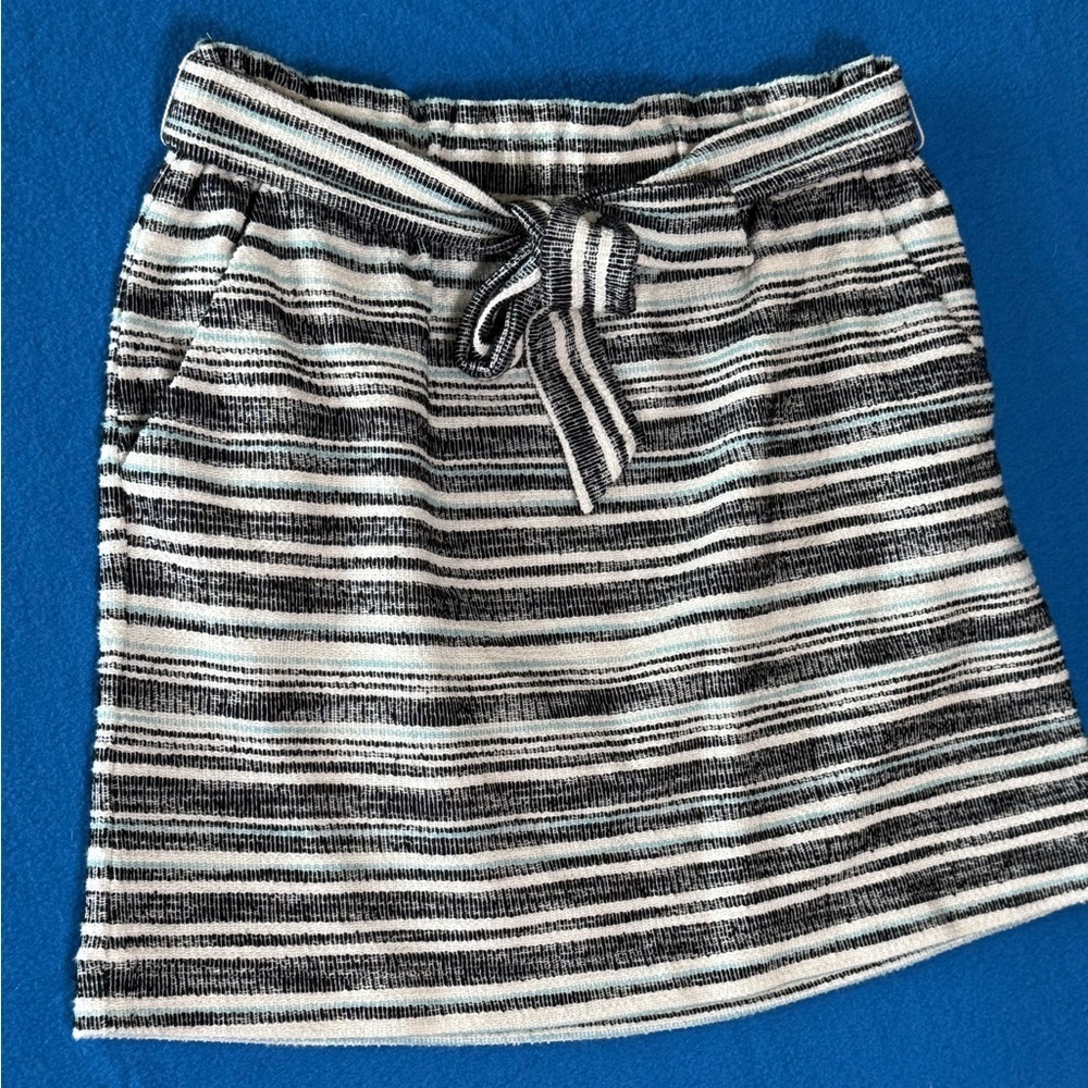 Loft Striped Soft Striped Terry Belted Miniskirt Womens Sz M -‎ 16" W 19" L